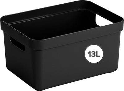 Sunware sigma home opbergbox 13l - 35x24.6x18.3 cm - zwart