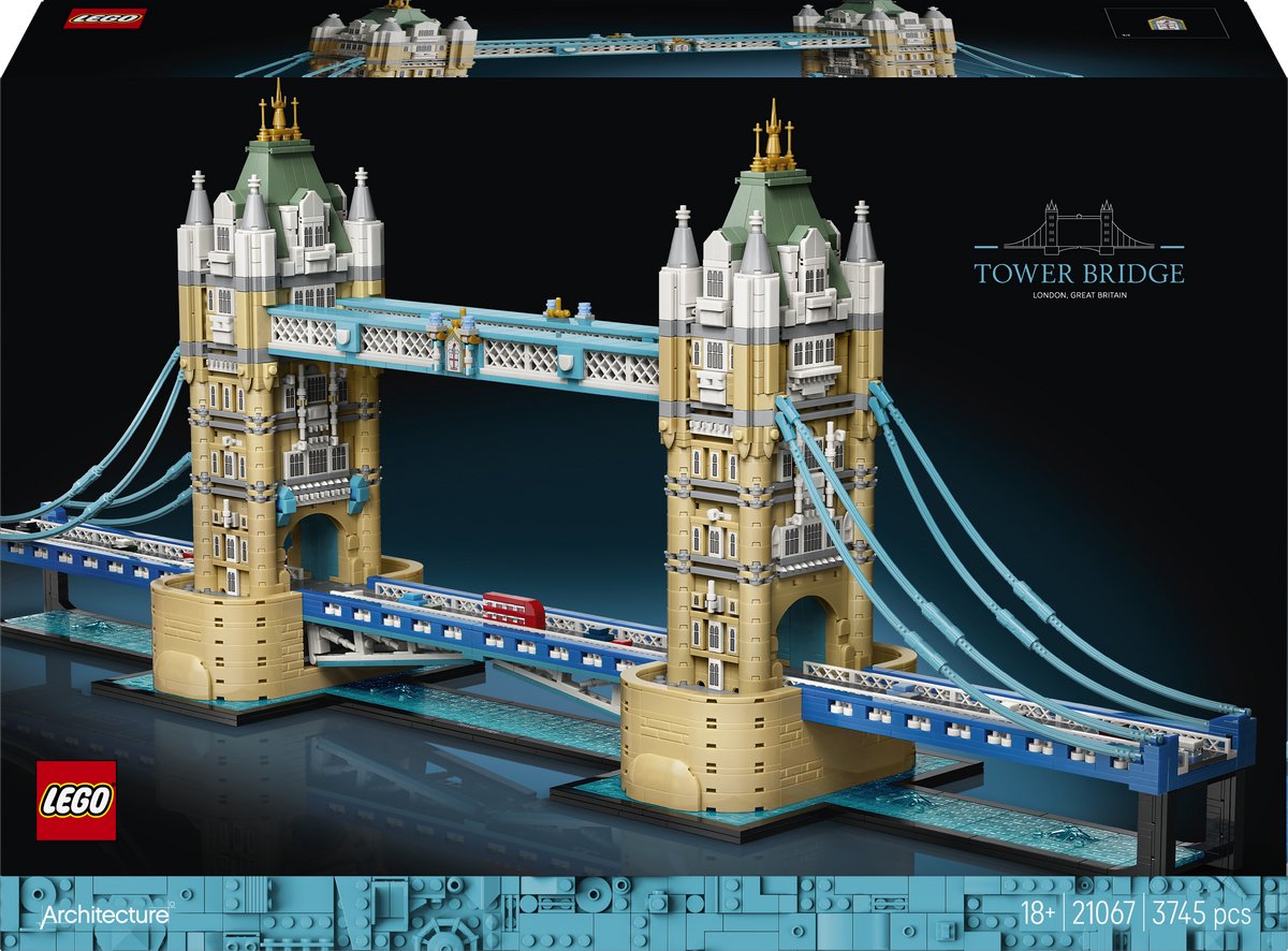 Lego architecture tower bridge bezienswaardigheid bouwpakket voor volwassenen, woondecoratie 21067