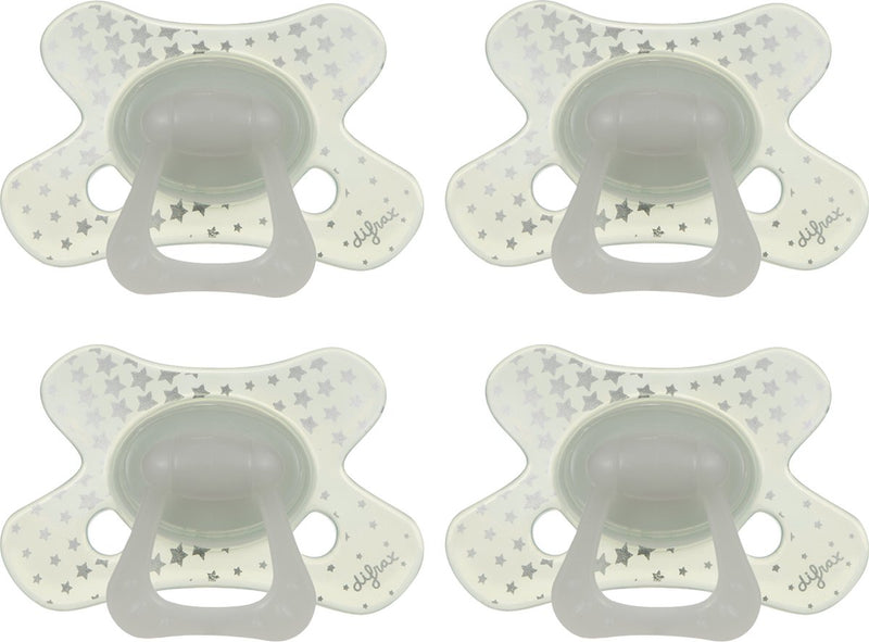 Difrax natural fopspeen - 12 tot 18 maanden - sterretjes transparant - 4 stuks