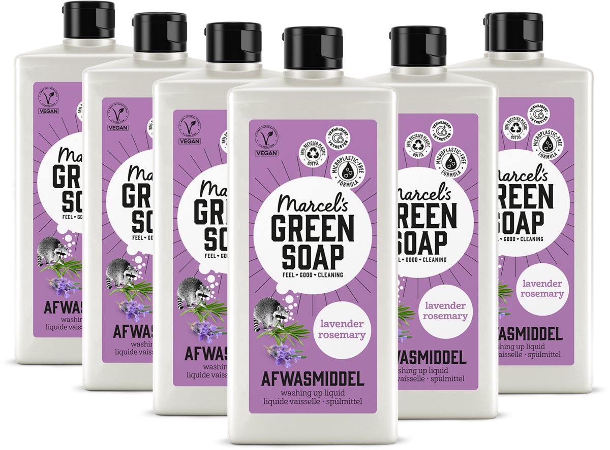 Marcel's green soap afwasmiddel - lavendel rozemarijn - 6 x 500ml
