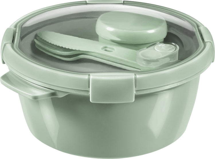 Curver smart to go eco lunchset 1,6 liter + bestekset + sauscup - eco groen