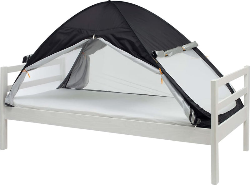 Deryan luxe bedtent pop up klamboe - 200x90cm - hoogste kwaliteit muggennet muskietennet 1mm gaas - verduisterend - zwart