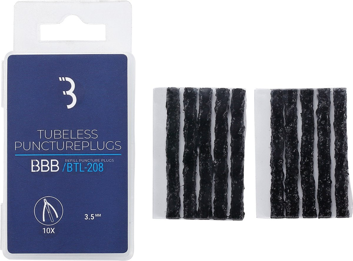 Bbb cycling punctureplugs - tubeless plugs - 10 stuks - 3.5mm - tubeless repair kit racefiets, mtb gravelbike - btl-208