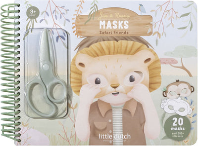 Little dutch knutselboek - safari jim - maskers maken - compleet met kindveilige schaar - creatief speelgoed vanaf 3 jaar