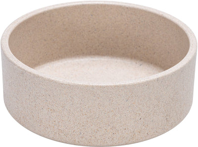 Designed by lotte noor voerbak hond - eetbak drinkbak - vaatwasserbestendig - bamboe - beige - 14 cm