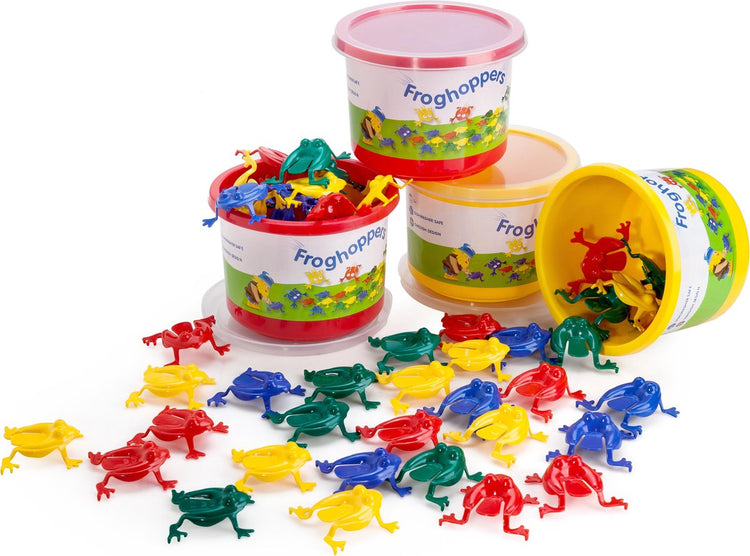 Viking toys - froghoppers - kikkerspel - 16 kleurrijke kikkers