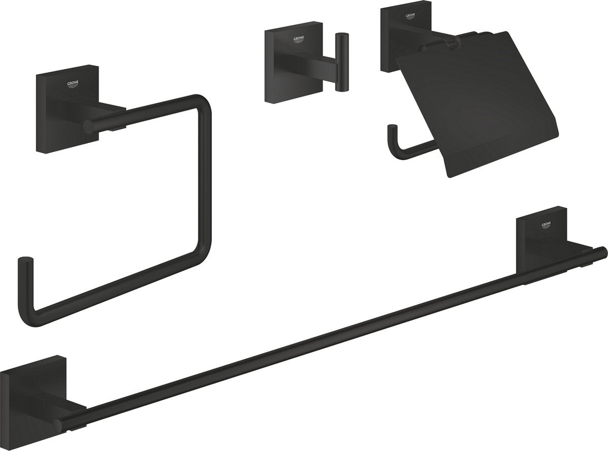 Grohe quickfix start cube 4-in-1 badkameraccessoireset - matte black