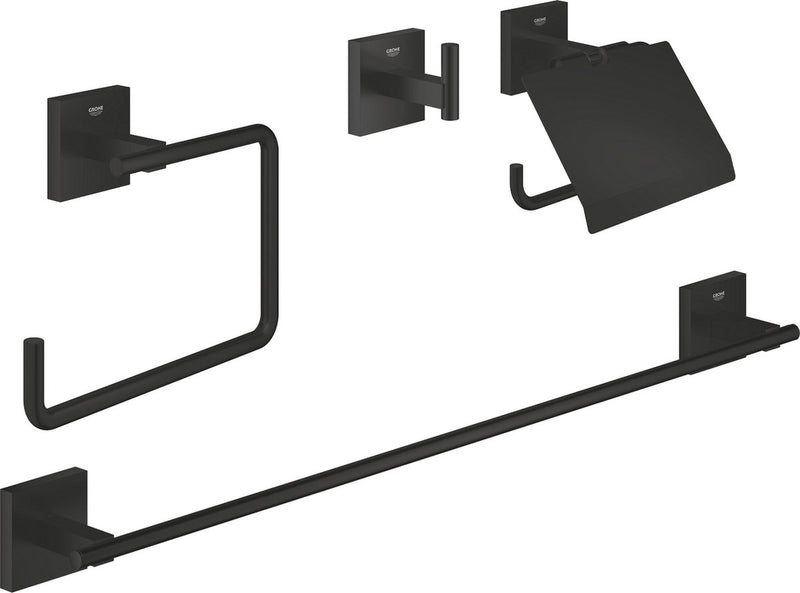 Grohe quickfix start cube 4-in-1 badkameraccessoireset - matte black