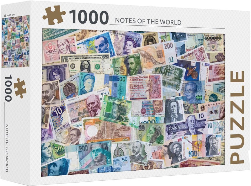 Rebo legpuzzel - 1000 st - notes of the world - premium quality