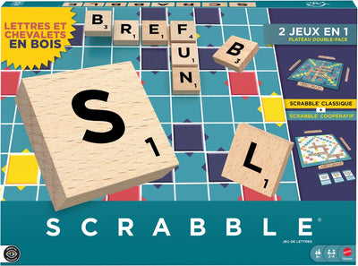 Mattel games scrabble - met houten blokjes - franse editie