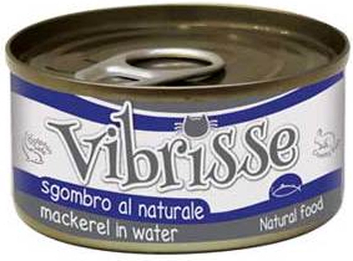 Vibrisse cat makreel - natvoer rijk aan vocht - 24x70 gr, zonder kunstmatige toevoegingen