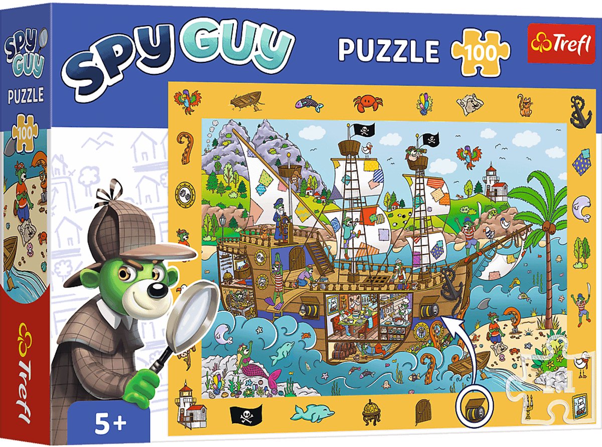 Trefl puzzel - observation puzzel 100 stukjes - spy guy piratenschip.