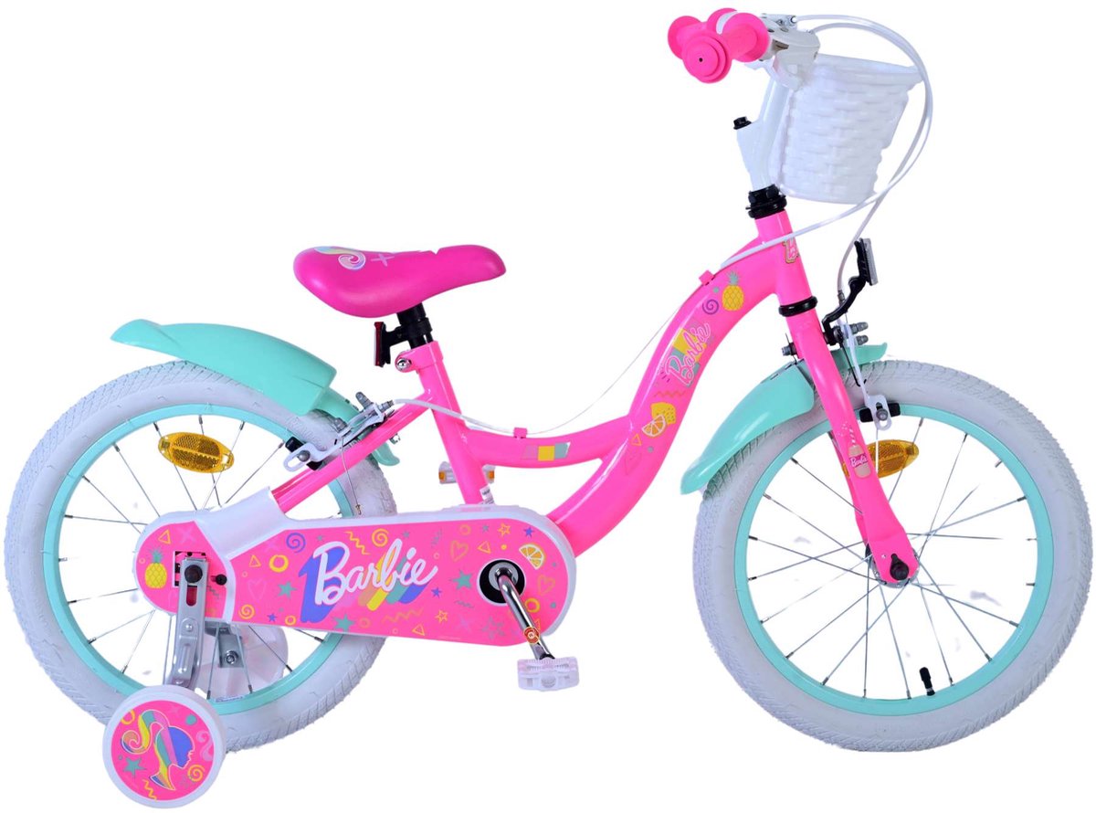 Volare barbie kinderfiets - meisjes - 16 inch - roze - twee handremmen