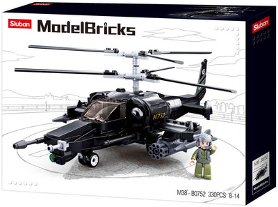 Sluban modelbricks gevechtshelikopter bouwspeelgoed – constructiespeelgoed – bouwset met 330 bouwstenen – m38-b0752 – vanaf 8 jaar