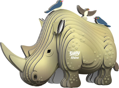 Eugy 3d puzzel - neushoorn - wilde dieren - duurzaam - verzamel ze allemaal - 6 jaar