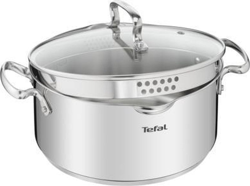 Tefal duetto+ kookpan - 24 -rond - roestvrijstaal