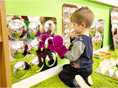Tickit groot acryl spiegelpaneel met 9 koepels – educatief speel- observatiespel voor kinderen