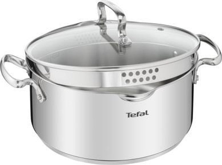 Tefal duetto+ kookpan - 24 -rond - roestvrijstaal