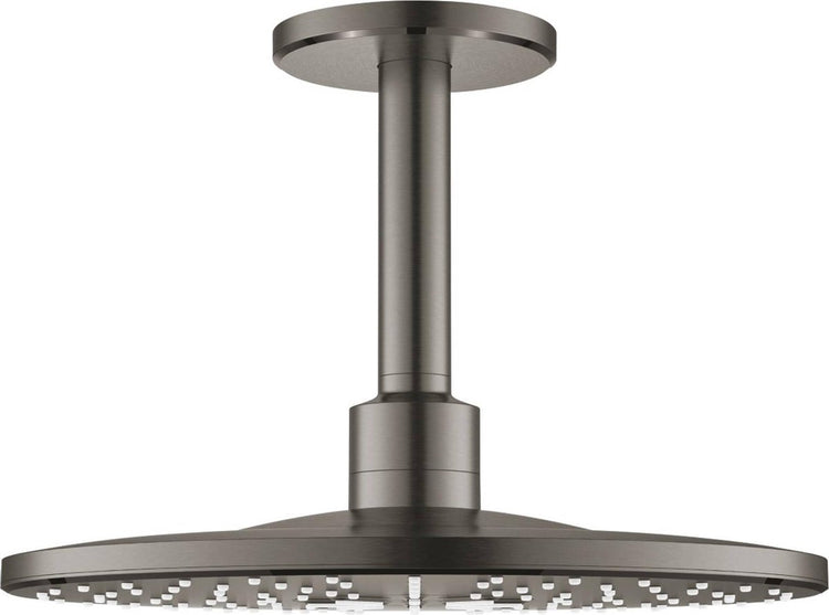 Grohe rainshower smartactive hoofddouche 31cm met plafondarm met 2 straalsoorten hard graphite geborsteld