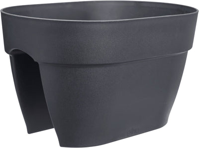 Elho vibia campana flower bridge 40 - plantenbak voor balkon railing - 100% gerecycled plastic - ø 39.0 x h 22.0 cm - antraciet