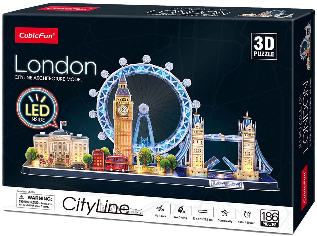 Cubic fun 3d puzzel city line london led (2010331)