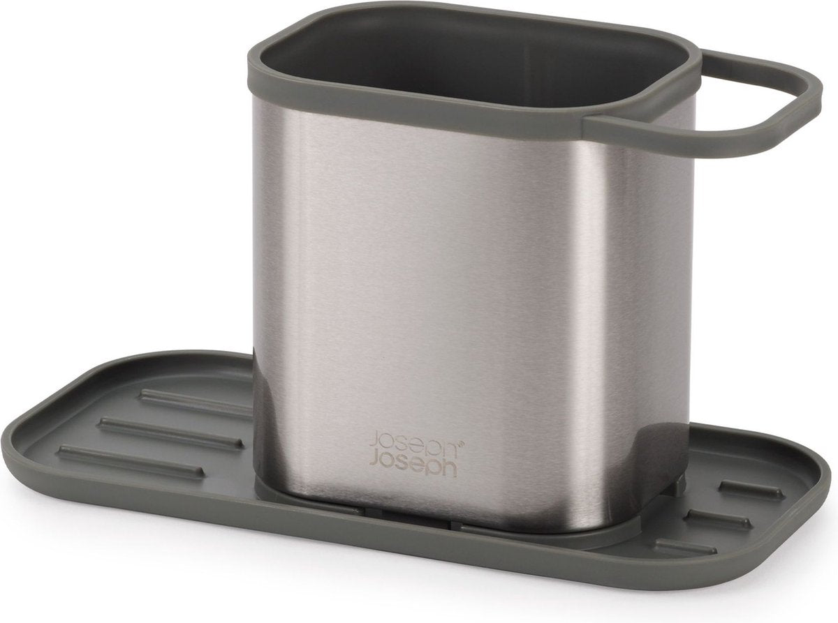Joseph joseph duo opal - keukencaddy met sponshouder rvs - roestvast staal - grijs