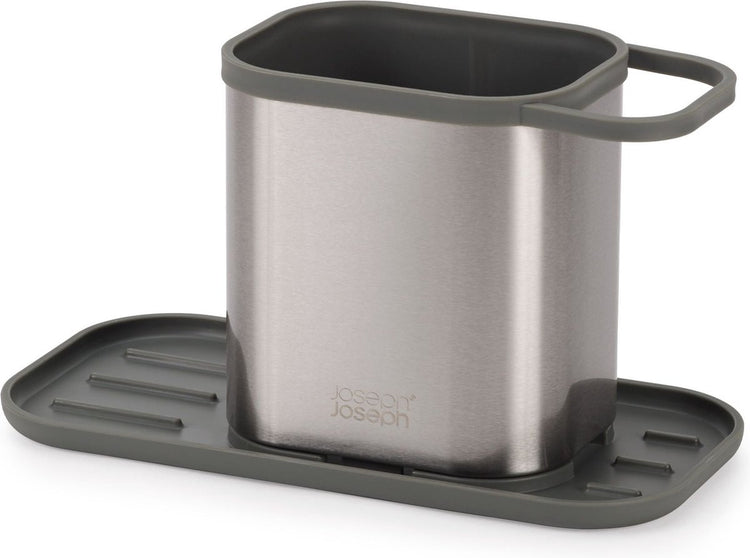 Joseph joseph duo opal - zeepdispenser met sponshouder rvs - kunststof - grijs