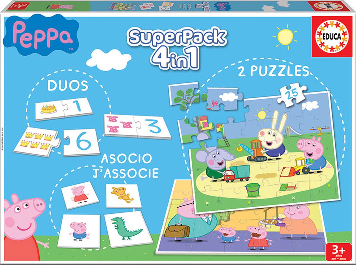 Educa tief spel peppa pig superpack 4 in 1