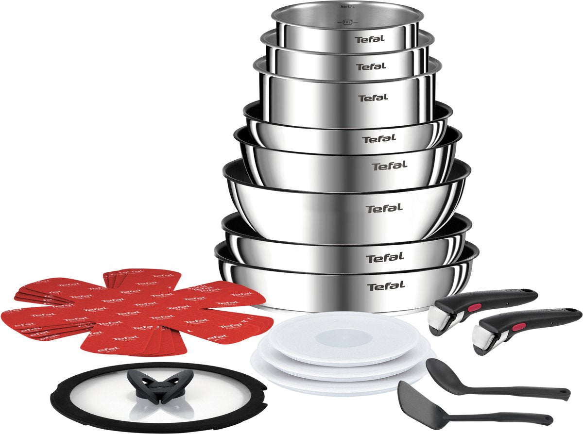 Tefal ingenio emotion pannenset 20-delig - inductie - stapelbaar - bespaar ruimte in de keuken