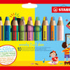 Stabilo woody 3 in 1 duo - multi talent kleurpotloden - etui met 10 kleuren puntenslijper