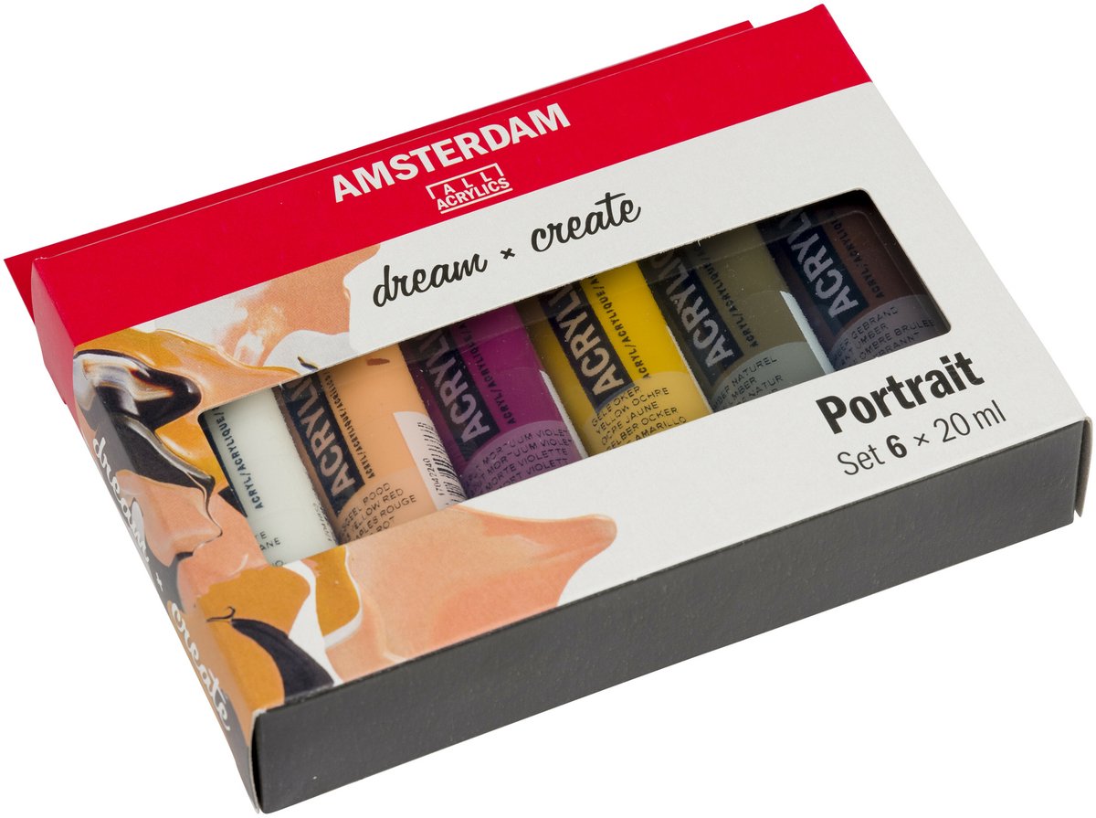 Amsterdam standard series acrylverf portret set | 6 × 20 ml