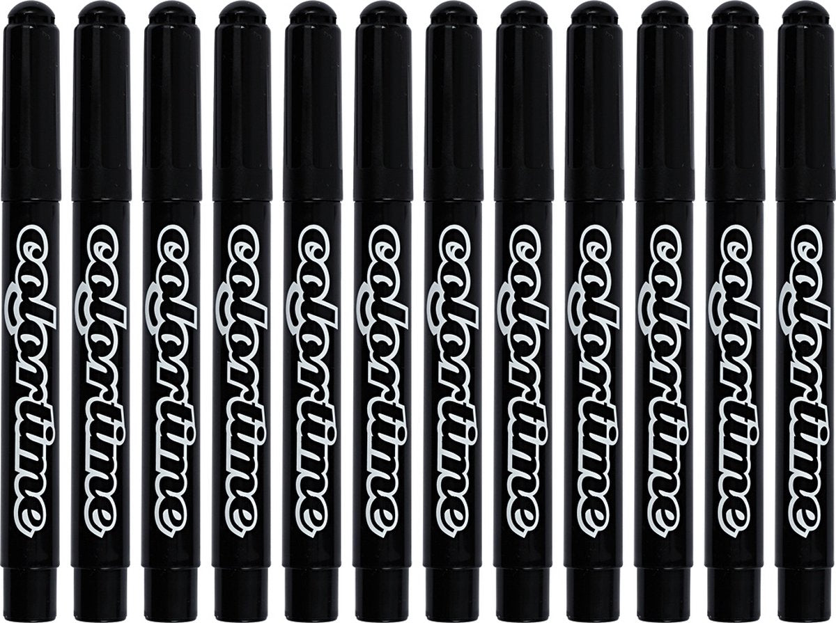Colortime zwarte jumbo stiften, 12st.