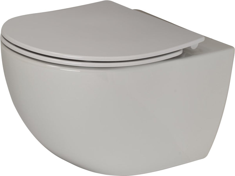 Plieger zano wandclosetpack - randloos hangtoilet met slim toiletzitting - softclose lift-off - diepspoel - wit - 36,5 x 54 cm
