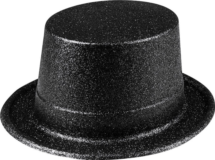 Boland - hoed glitter zwart - 57 - volwassenen - unisex - glitter and glamour