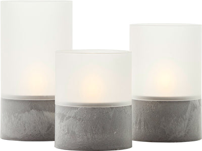 Brilliant bougie batterij - tafellamp - led - flickering candle light set - grijs wit - ip44