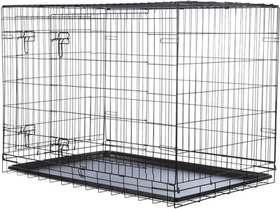 Trixie hondenkennel - inklapbaar, zwart - 109x71x79 cm, met veiligheidssloten, kunststof schuiflade