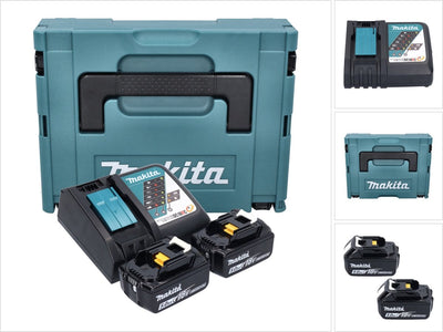 Makita 197624-2 | lxt power source kit 18v in mbox (2x 5.0ah bl1850b accu + dc18rc snellader) - 197624-2