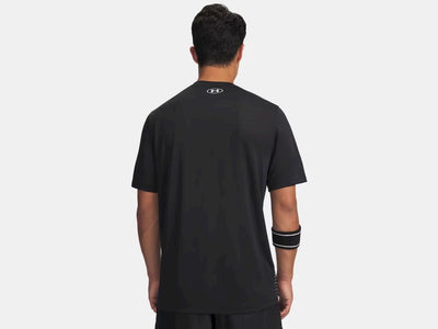 Under armour ua tech play short sleeve-blk heren sportshirt - zwart wit