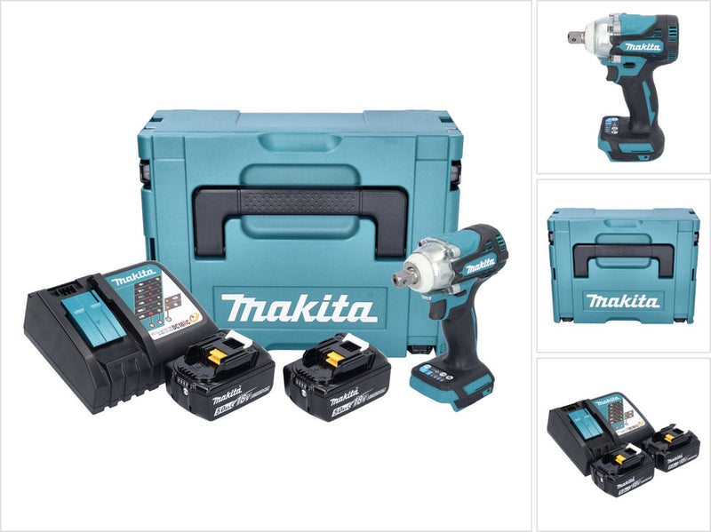 Makita dtw301rtj | accu slagmoersleutel | set | 18v | 2 x 5.0 ah accu en snellader | in mbox