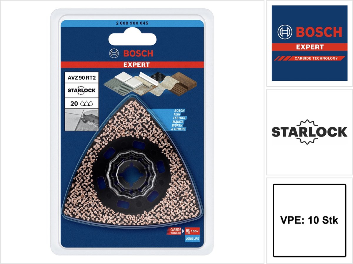 Bosch 10x expert schuurplaat avz 90 rt2 starlock schuurplaat voor...