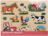 Small foot - houten noppenpuzzel boerderij, 9st. - afbeelding 1