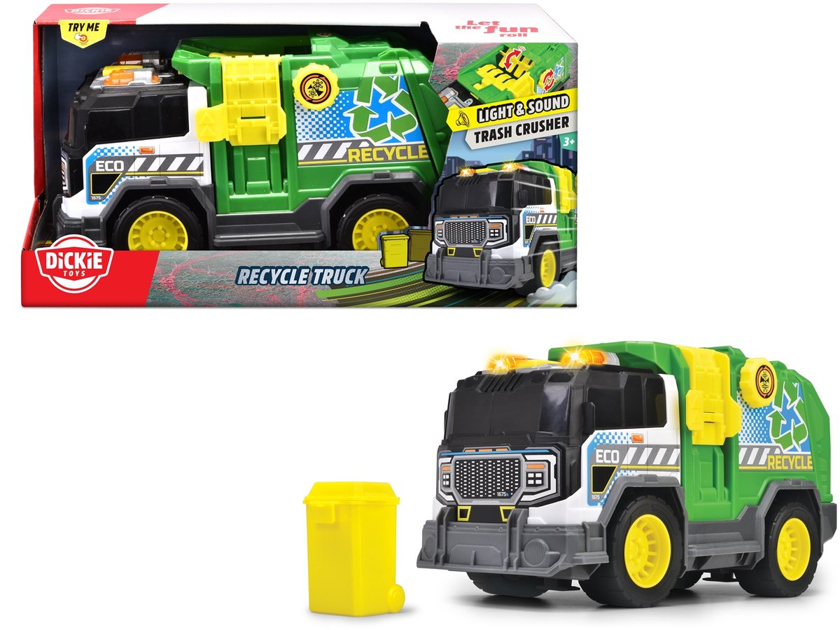 Dickie toys - vuilniskar - vrachtwagen - licht en geluid - vanaf 3 jaar