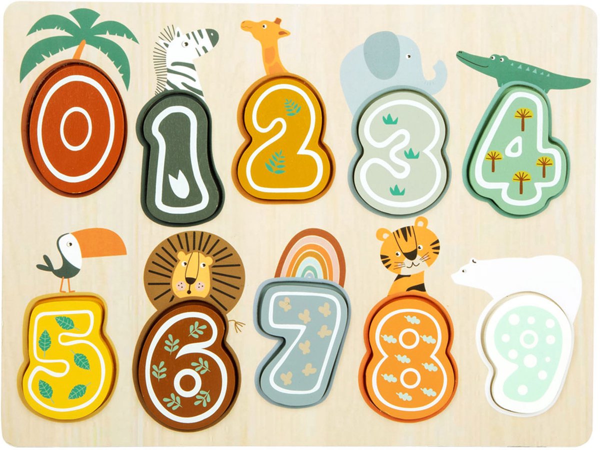 Small foot - houten cijfer puzzel safari