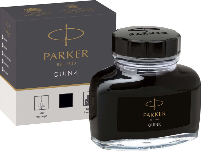 Parker vulpeninktfles | zwarte quink inkt | 57 ml schrijfinkt voor vulpen