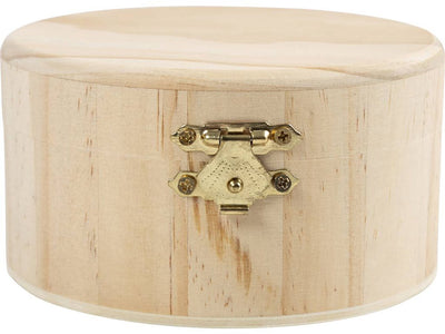Creativ company houten knutseldoos rond met deksel 11cm opbergbox.