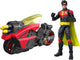 Mattel dc premier robin figuur en motorfiets van 16,5 cm met projectiellancering