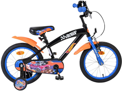 Volare hot wheels kinderfiets - jongens - 16 inch - zwart oranje blauw