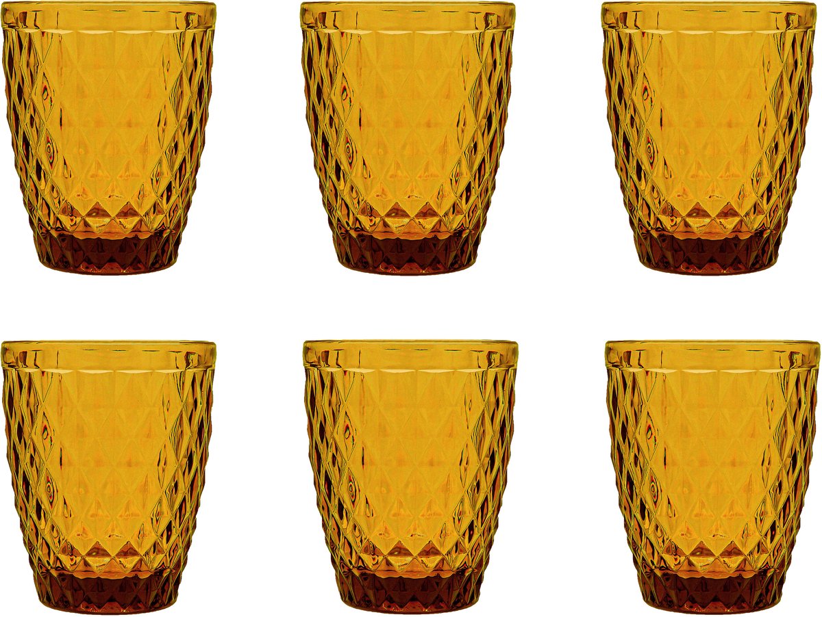 Medard de noblat - diamond - glas 22 cl - geel - 6 delig