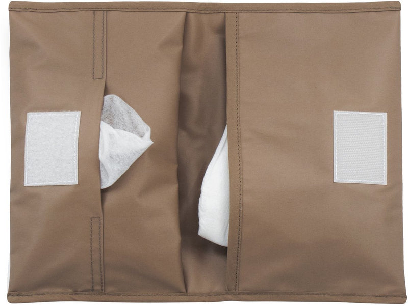 Kipkep napper luier-etuitje - coffee - luiers en doekjes to go - rpet - wasbaar - gecoat - bruin