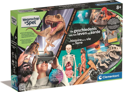 Clementoni wetenschap spel - geschiedenis van het leven op aarde - met t-rex skelet en vr bril - vanaf 7 jaar